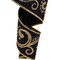 Brilliance 2.5" Black and Gold Filigree Glitter Swirl Wired Ribbon, 10 Yards for Christmas Bows, Wreaths, Gift Wrap, Crafts and Decorations